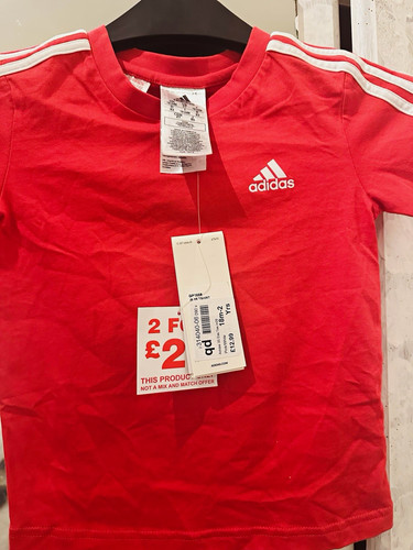 Adidas red white short - red,