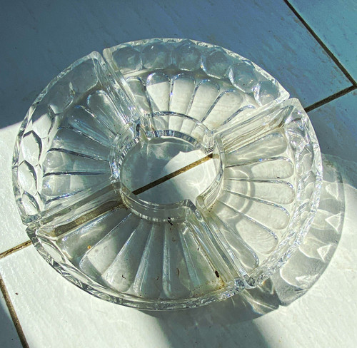 Clear glass round divided - round,