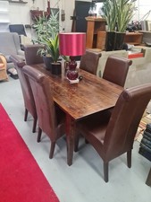 Next Dining Table With 6 Leather Chairs Excellent Condition