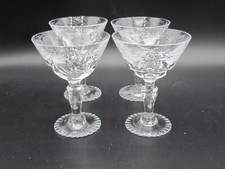 SET OF FOUR COCKTAIL GLASSES - FACETED & ENGRAVED VINE  WALSH ? (10677)