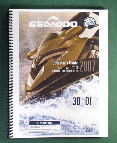 2007 seadoo operator s - di, operator's