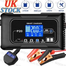 12V 24V 20A Automatic Car Smart Battery Charger for Lead-Acid LiFePo4 GEL AGM MF