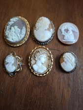 Lot Of 6 Cameo Brooches