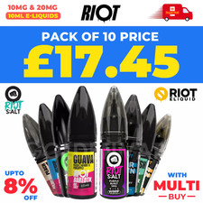 Riot Squad 10ml Nic Salt E liquid Bar Edition 50/50 Vape Juice | 5/10/20mg | UK