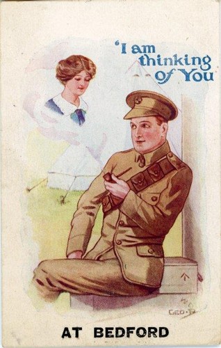 Printed ww1 patriotic postcard - ww1,