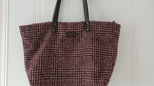 Hotter Burgundy Weave Shoulder Bag - Fully Lined Leather Straps
