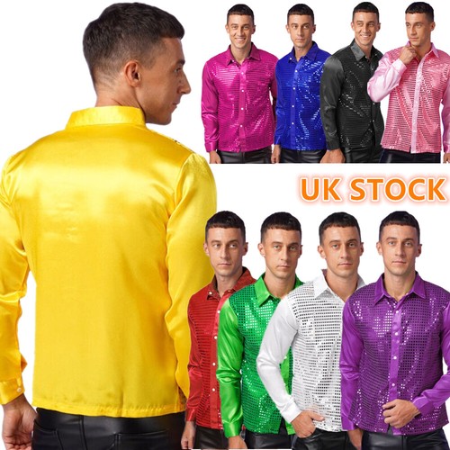 Men dance shiny shirt - uk,