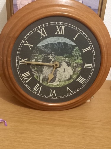 Slate clock with border collie - slate,