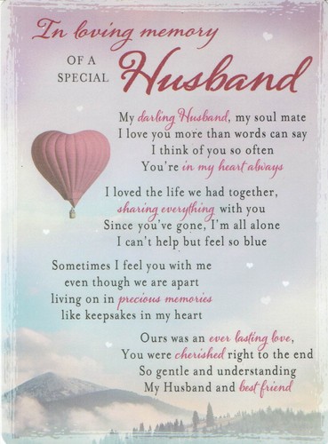 Husband grave card plastic - husband,