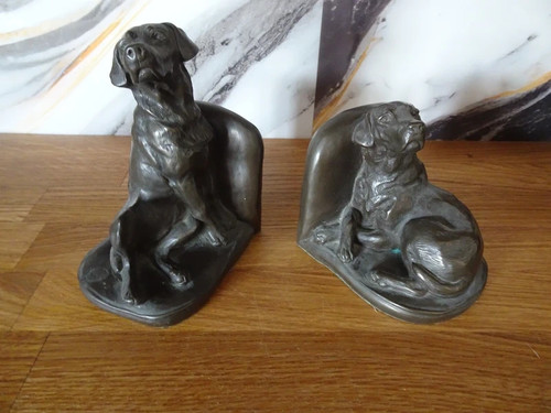 Labrador bronze bookends - labrador,