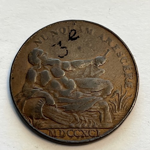 1791 glasgow halfpenny token - 1791,