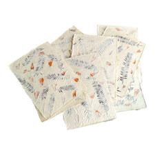 40 Sheets Handmade Mulberry Paper 21x14.5cm – Natural Leaves Floral Design