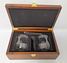 Bruichladdich Distillery, 2 X Whisky Glasses & Tongs In Wooden Presentation Box