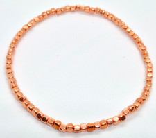 METALLIC COPPER CUBE ACRYLIC STRETCHY ANKLE BRACELET ANKLET 9.5" SA324