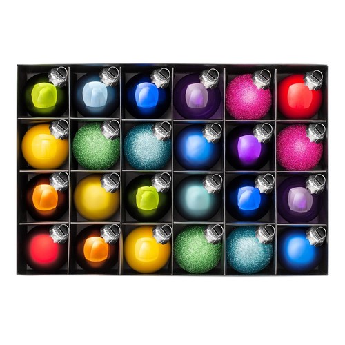 Set mini glass baubles - 24,