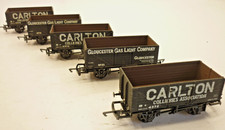 5 x AIRFIX 00 gauge 7 plank WAGONS - BLACK - 54380 54390,                      q