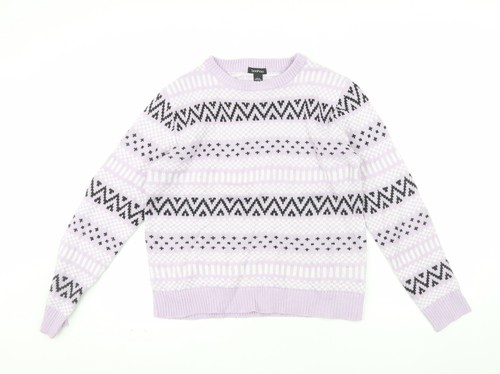 Boohoo womens purple fair isle - purple,