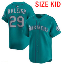 NEW Seattle Cal Raleigh #29 Full Printed Baseball Jersey KID Shirt BB710