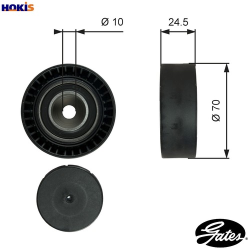 Deflectionguide pulley vribbed - deflectionguide,
