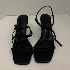 Strappy Black kitten heel
