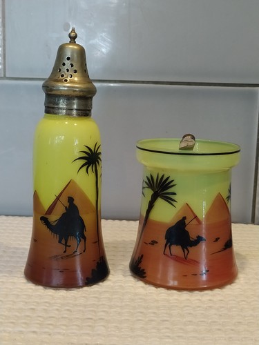 Art deco yellow orange glass - yellow,