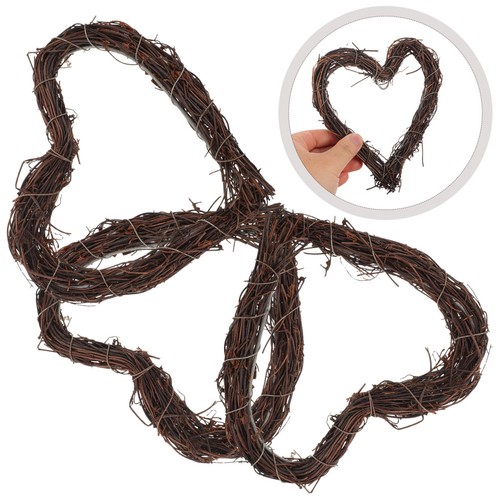 Heart shaped twig wreaths 3pcs - wreaths,