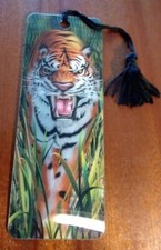 3D Awesome Tiger ? Lenticular Bookmark EXCELLENT CONDITION! C31
