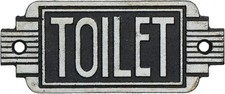 Art deco toilet sign cast - art,