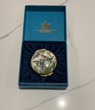 Bilston and Battersea enamel Trinket Box - Garden Birds