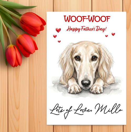 Personalised saluki dog - personalised,