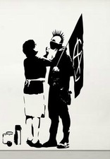 Banksy ' Punk's Mum' Wall Stickers Decal ! Master of Street Art ! 60cm x 100cm
