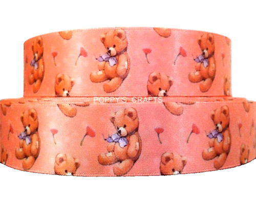 Teddy bears flowers - teddy, ribbon