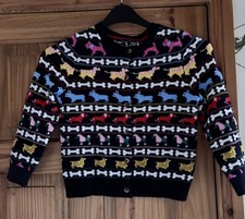 Child’s Boden Edie Fair Isle Cardigan 9/11 years 30” navy - Dogs