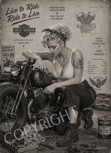 Harley davidson bobber - bobber, vintage