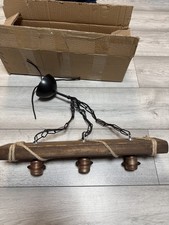 Wooden ceiling light 3 lights farmhouse light