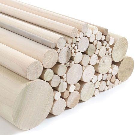 Tulipwood dowels 1mm - 38.1mm, x