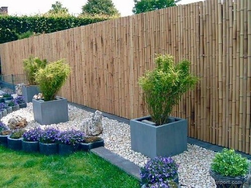 Natural bamboo slat garden - 4m,