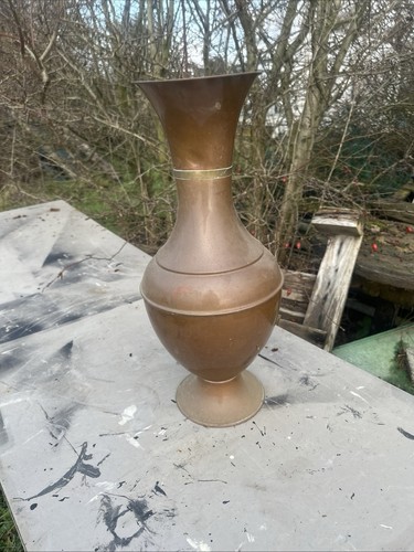 Vintage tall copper vase cm - vintage,