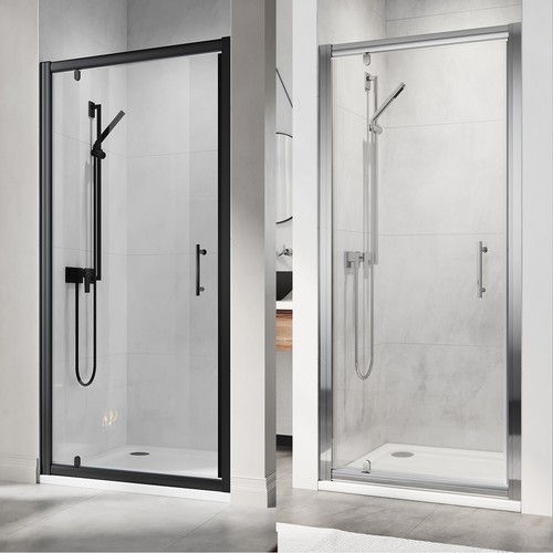 Pivot shower door black chrome - door, black/chrome