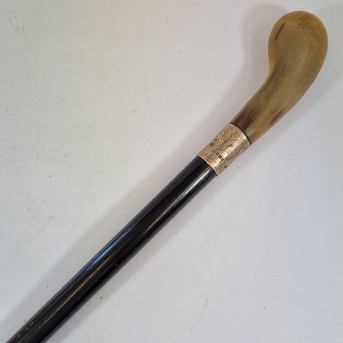 Antique horn topped wooden - horn,