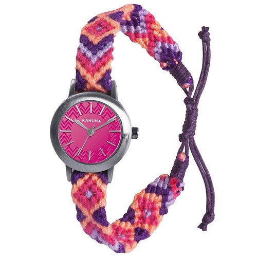 Ladies pink dial plaited - ladies,