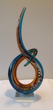 Stunning Mid-century Italian Art Glass Love Knot, Murano, 1970s. 11ins Tall.