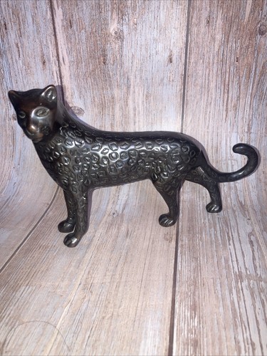 Vintage bronze jaguar leopard - vintage,