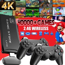 40000+ 4K HDMI TV Video Game Stick Retro Gaming Console w/ 2 Wireless Controller