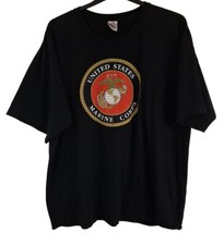 Vintage US Marine Corps USMC Black Bayside Short Sleeve T-shirt - Size 2XL