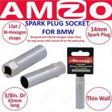 14mm Thin Wall Spark Plug Socket 3/8" Drive Bi-Hex Tool for BMW & MINI