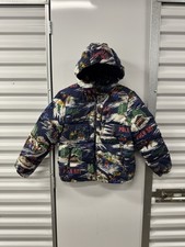 Polo Ralph Lauren Youth Kid Puffer Jacket Ski AOP Size M(10-12) Repellant Blue