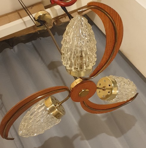 Vintage retro brass teak - vintage, 3
