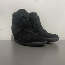 ASH LIMITED Black Bowie Wedge Suede Hi Top Trainers EU 38 UK 5