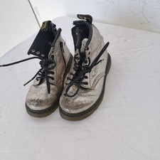 Dr Martens Infant Girl's Pink Glitter Boots size UK 6 1460 T